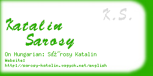 katalin sarosy business card